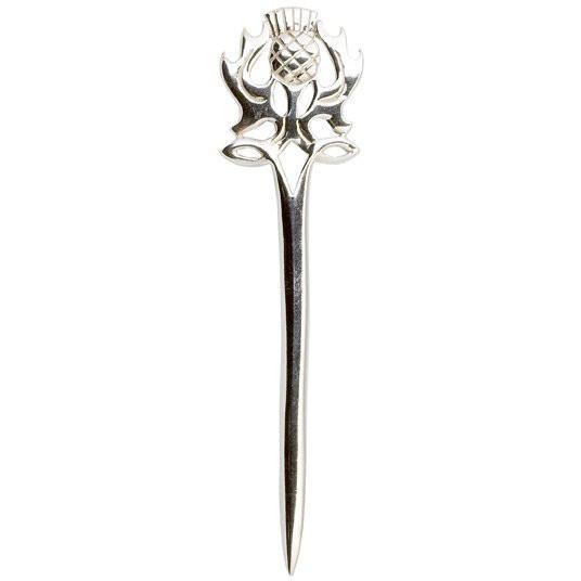 Luxury Silver Thistle Kilt Pin