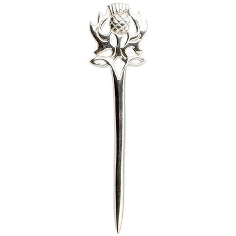 Luxury Silver Thistle Kilt Pin