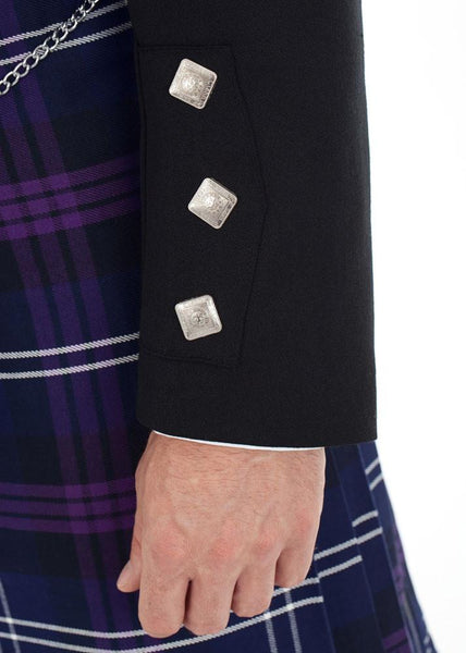 Standard Black Prince Charlie Jacket & Vest- Jacket Cuff