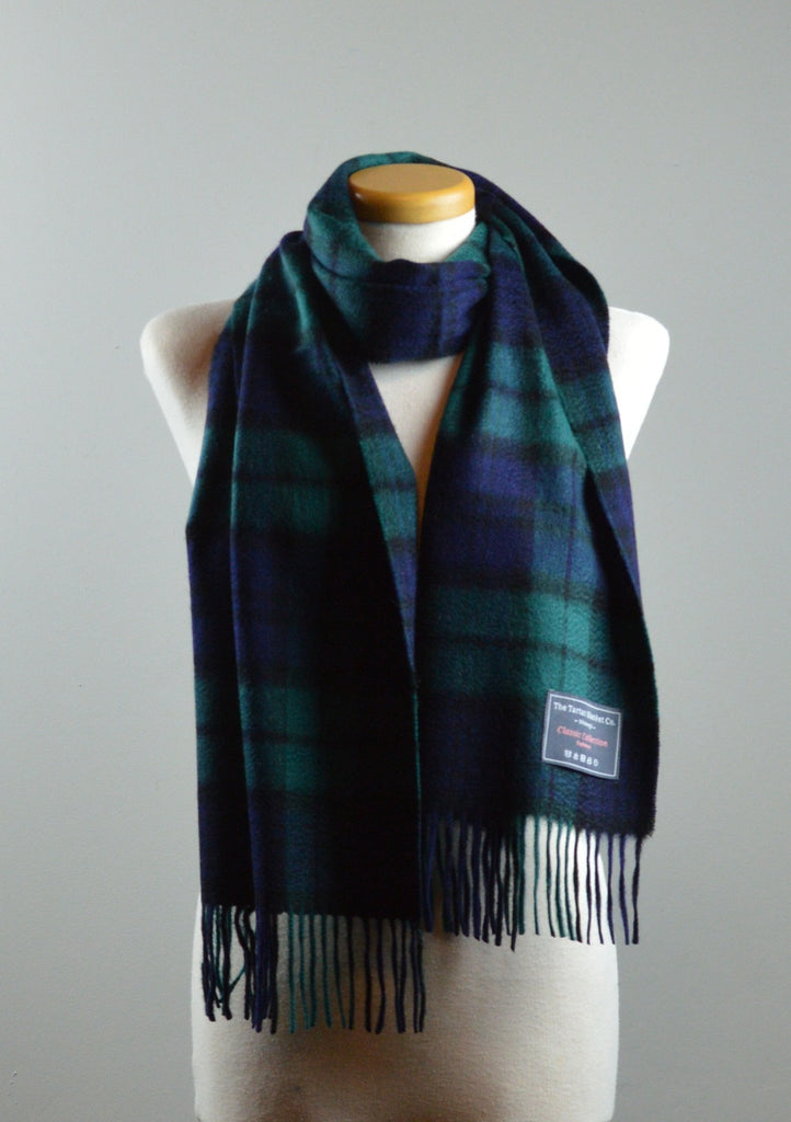 Cashmere Scarf in Black Watch Tartan