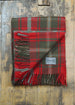 Recycled Wool Blanket in Dark Maple Tartan