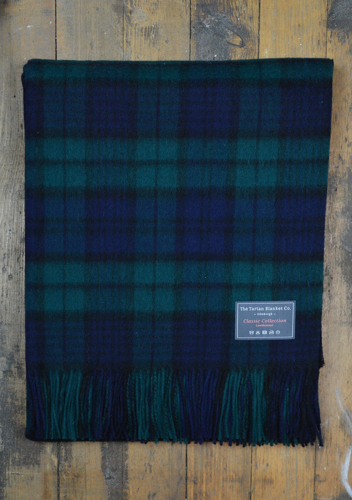 Lambswool Blanket in Black Watch Tartan