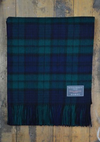 Lambswool Blanket in Black Watch Tartan