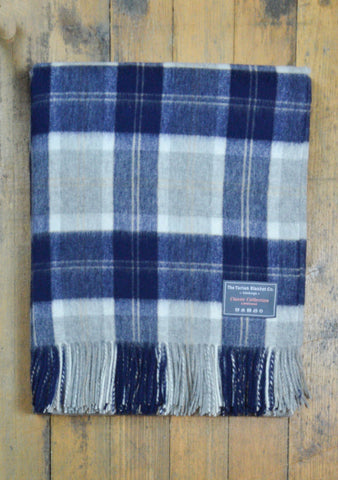 Lambswool Blanket in Bannockbane Silver Tartan
