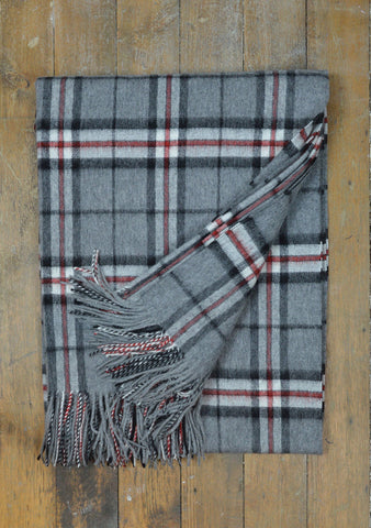 Lambswool Blanket in Thomson Grey Tartan