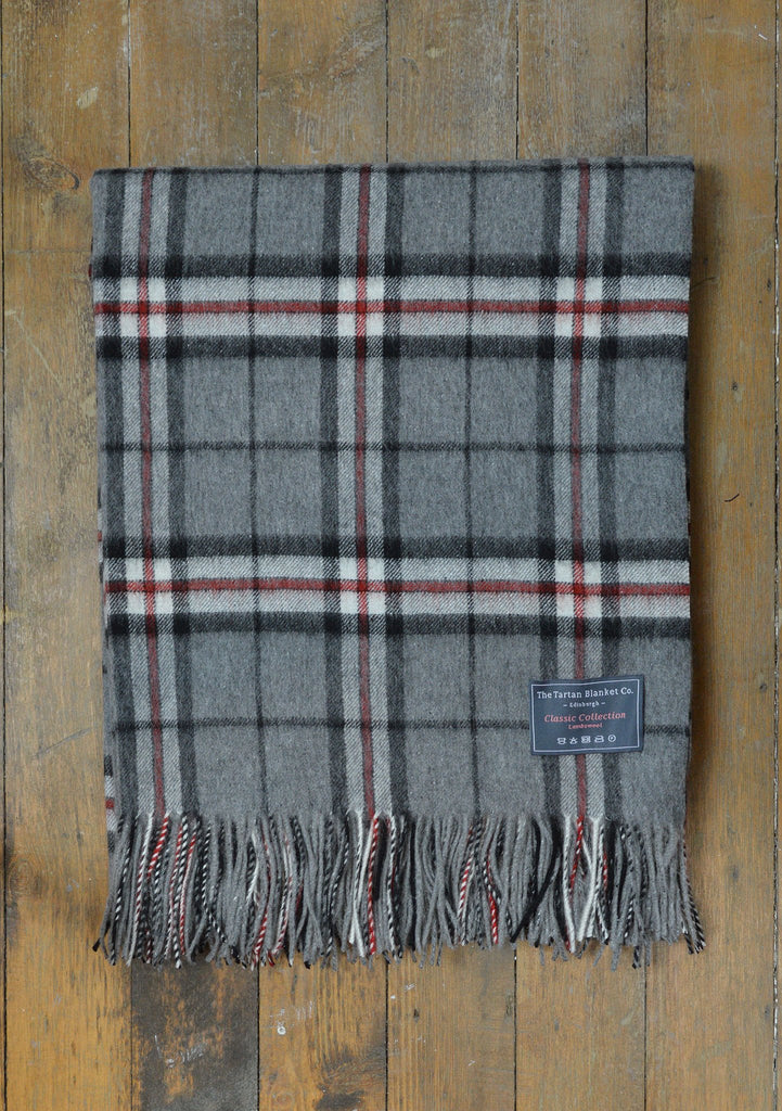 Lambswool Blanket in Thomson Grey Tartan