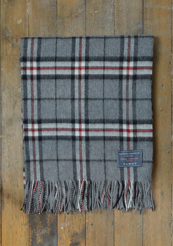 Lambswool Blanket in Thomson Grey Tartan