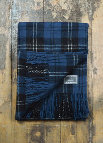 Recycled Wool Blanket in Ramsay Blue Tartan