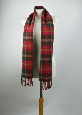Lambswool Scarf in Dark Maple Tartan