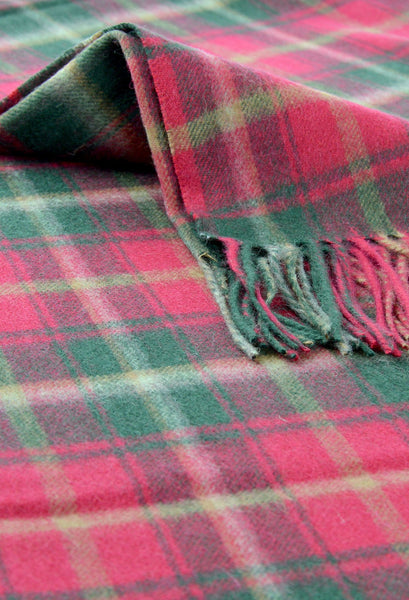Classic Lambswool Blanket in Dark Maple Tartan