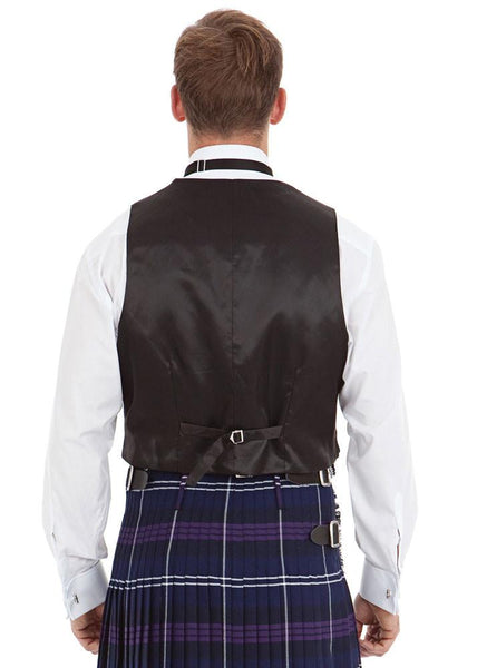 Black 3 Button Prince Charlie Waistcoat