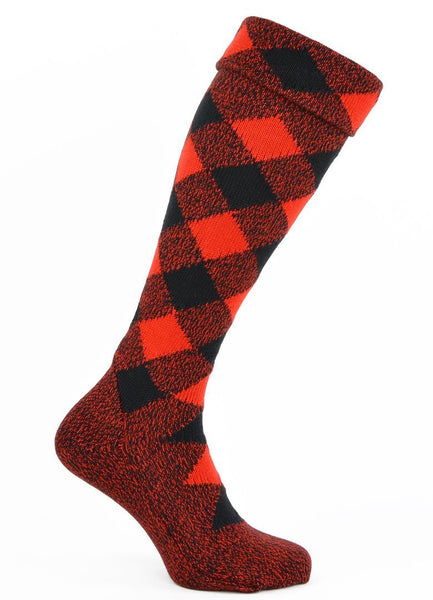 Military Full Officers Diced Hose - Red & Black