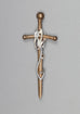 Luxury Bronze Sword and Leaves Silver Kilt Pin