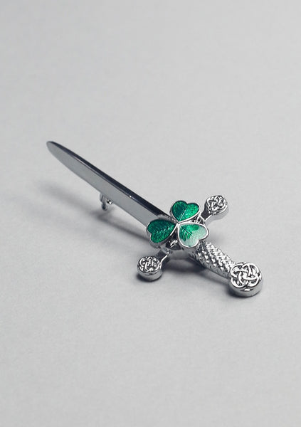Standard Green Shamrock Kilt Pin