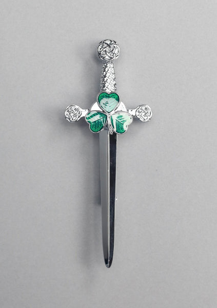Standard Green Shamrock Kilt Pin