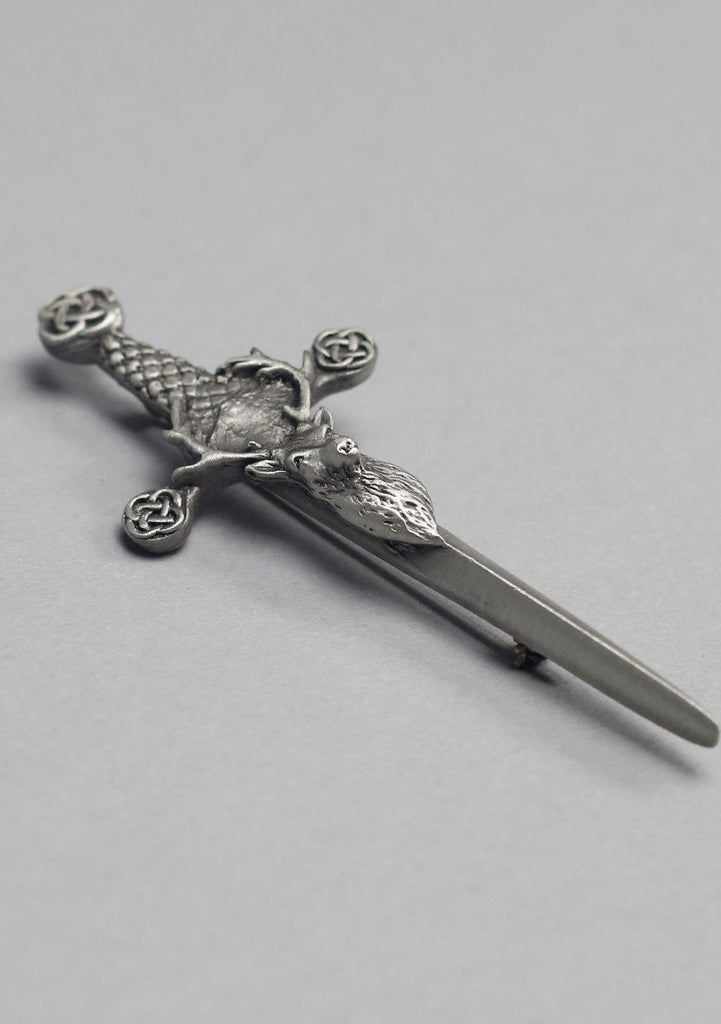 Basic Pewter Stag Kilt Pin