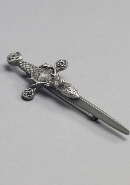 Basic Pewter Stag Kilt Pin