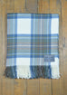 Scottish Lambswool Blanket in Stewart Muted Blue Tartan