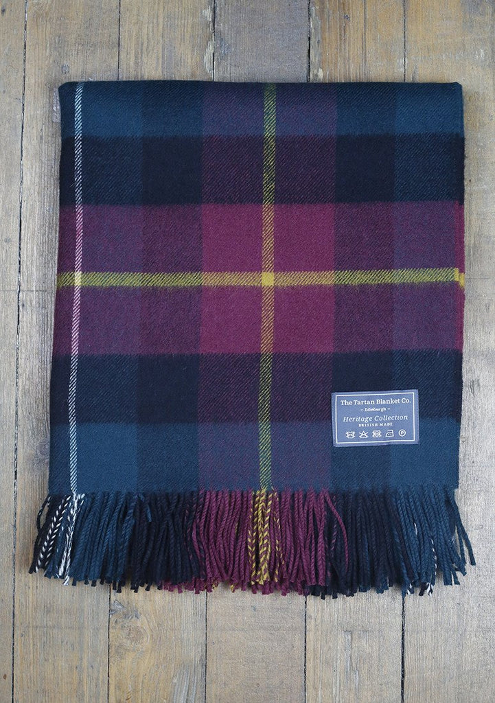 Scottish Lambswool Blanket in Tealing Tartan