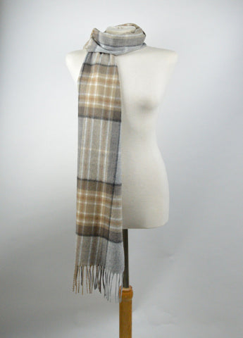 Cashmere Scarf in Mackellar Natural Tartan