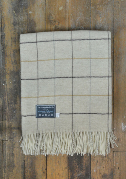 Merino Blanket in Natural Check