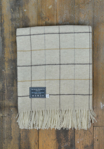Merino Blanket in Natural Check