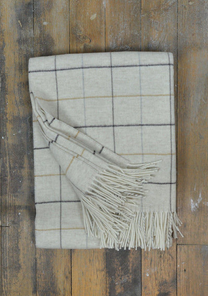 Merino Blanket in Natural Check