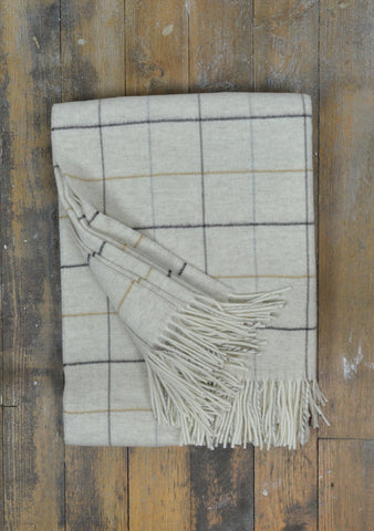 Merino Blanket in Natural Check