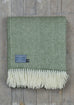 New Wool Blanket in Olive Herringbone