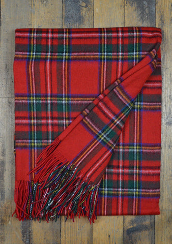 Lambswool Blanket in Stewart Royal Tartan