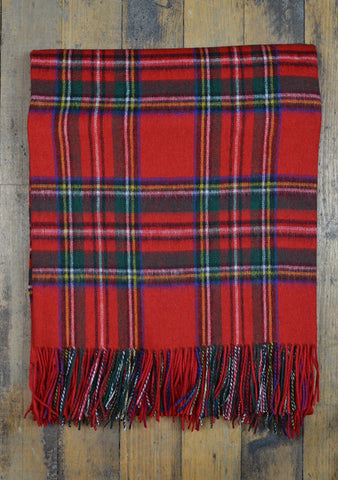 Lambswool Blanket in Stewart Royal Tartan