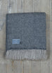 New Wool Blanket in Charcoal and Silver Herringbone
