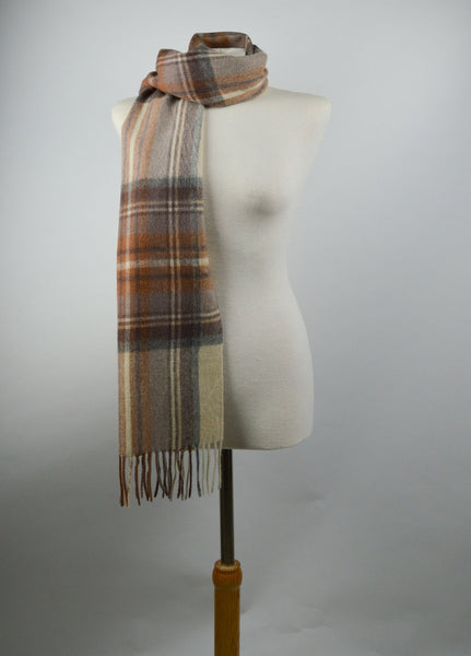 Lambswool Scarf in Stewart Natural Tartan