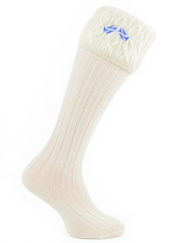 Embroidered Saltire Kilt Hose