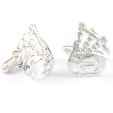 Silver Bagpipe Cufflinks