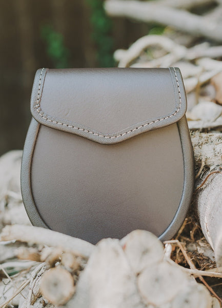 Military Style Plain Brown Leather Sporran