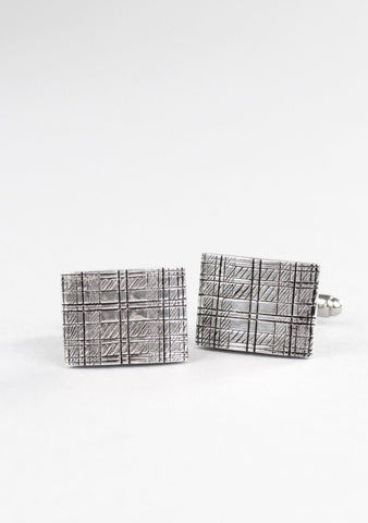 Tartan Design Pewter Cufflinks