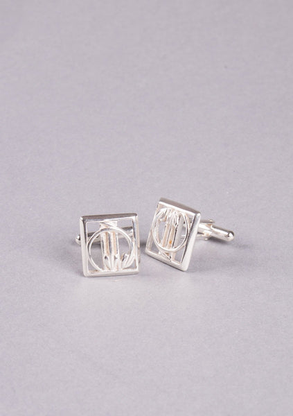 Leafy Square Silver Cufflinks