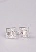 Leafy Square Silver Cufflinks
