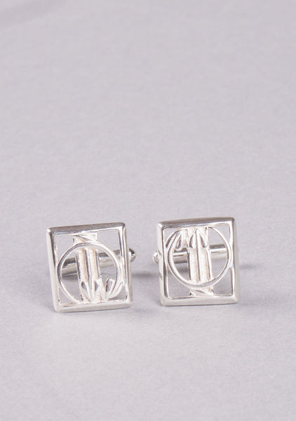 Leafy Square Silver Cufflinks