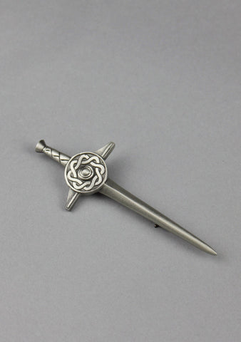 Standard Pewter Celtic Shield Kilt Pin