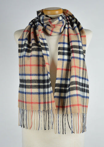 Scottish Lambswool Scarf in Thomson Camel Tartan