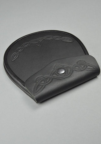 Smooth Leather Sporran With Celtic Pattern