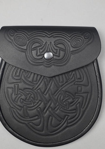 Celtic Embossed Leather Sporran