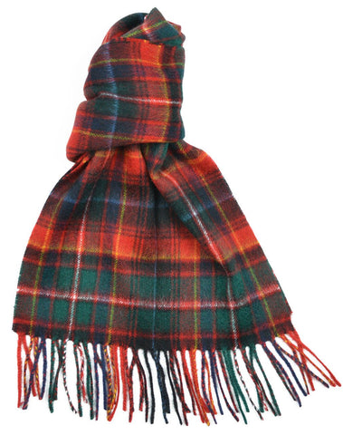 Innes Red Modern Tartan Scarf
