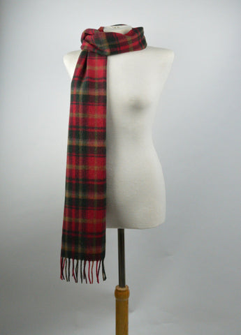Lambswool Scarf in Dark Maple Tartan