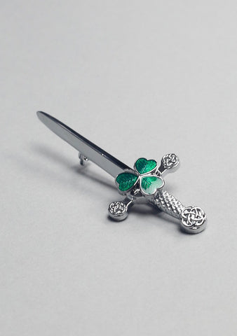 Standard Green Shamrock Kilt Pin