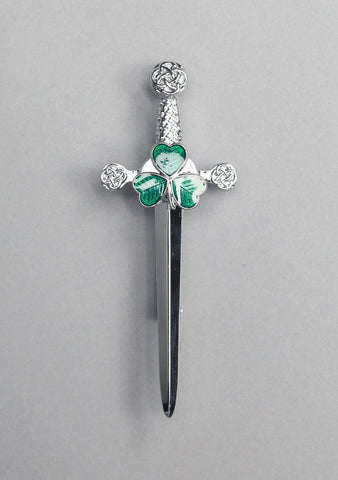 Standard Green Shamrock Kilt Pin