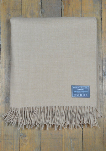 Scottish Lambswool Blanket in Plain Malt