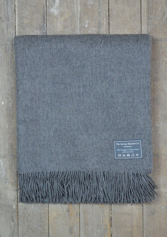 Scottish Lambswool Blanket in Steel